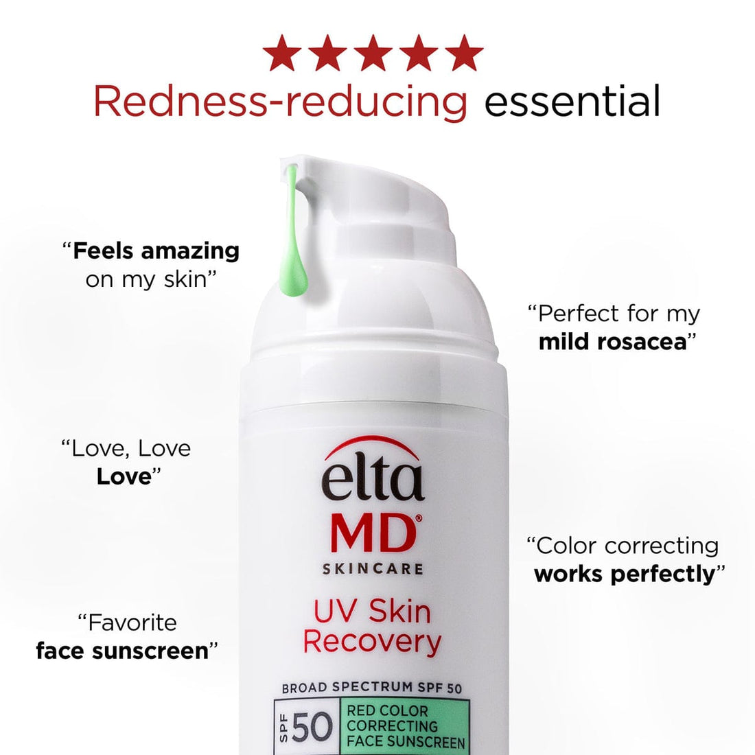 EltaMD UV Skin Recovery Red Color Correcting Green Tint Broad Spectrum